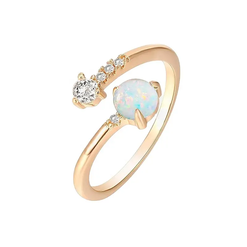 Flyskye — bijoux plaqué en or 18k, bague en argent 925 opale et zircone, tout assorti, offre spéciale