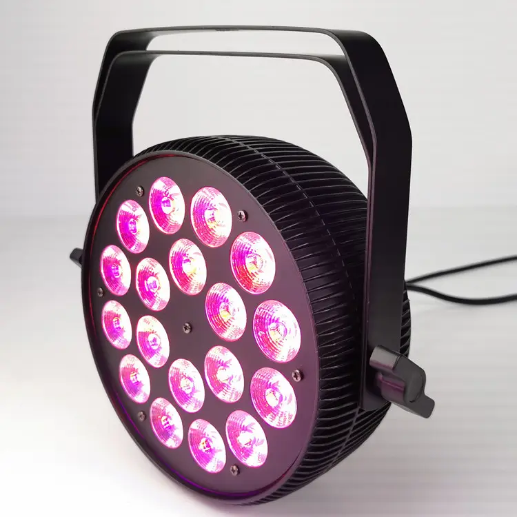 Pro dj bühne ereignis licht 18x18W RGBWAUV 6IN1 schlanke led par flache