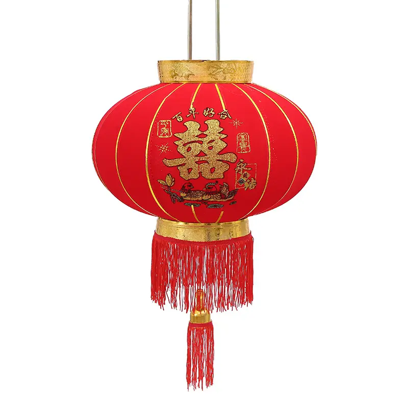 Linterna de tela roja grande china de alta calidad para Festival de Primavera