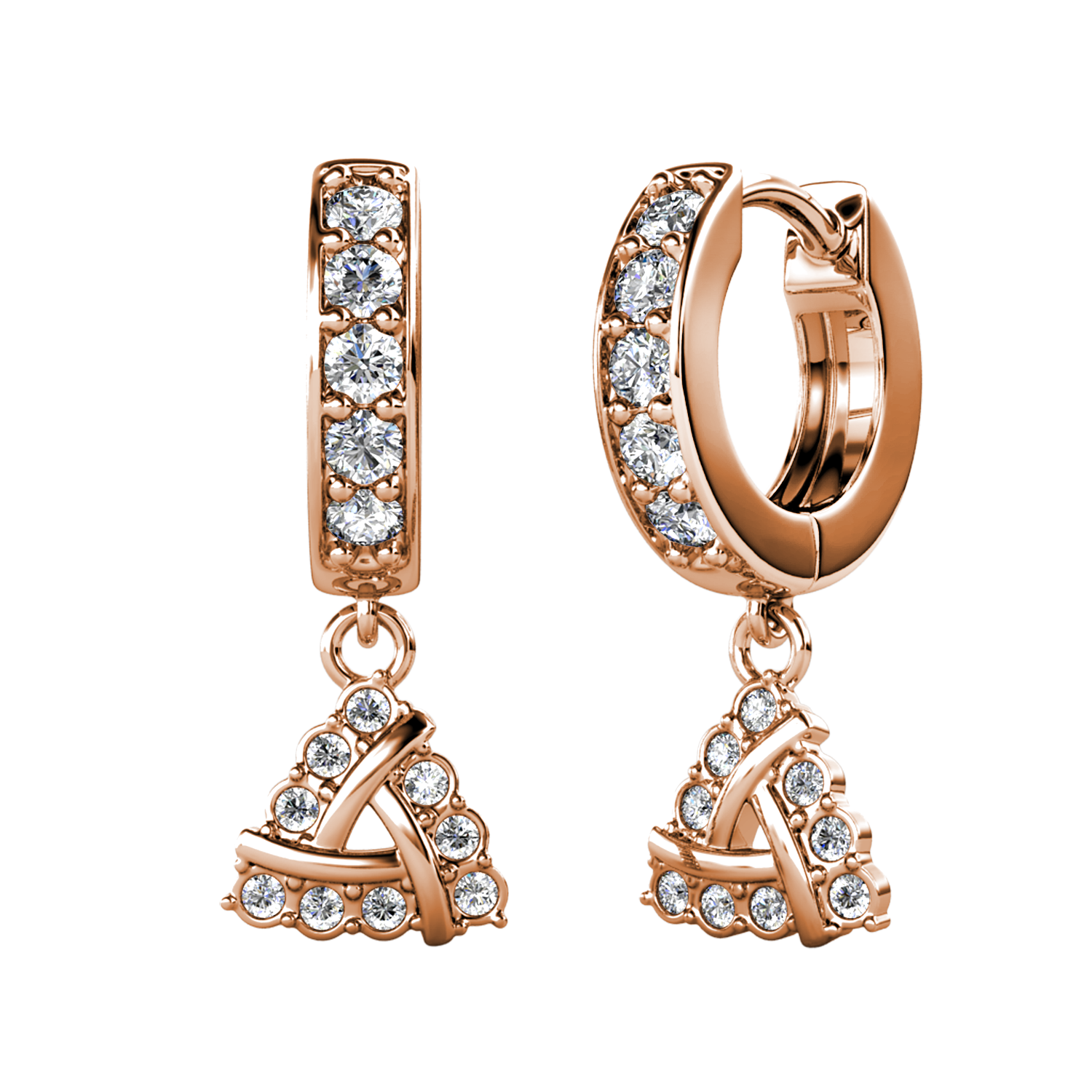 Pendientes Mini Huggie de Latón con Baño de Oro Rosa de 18k