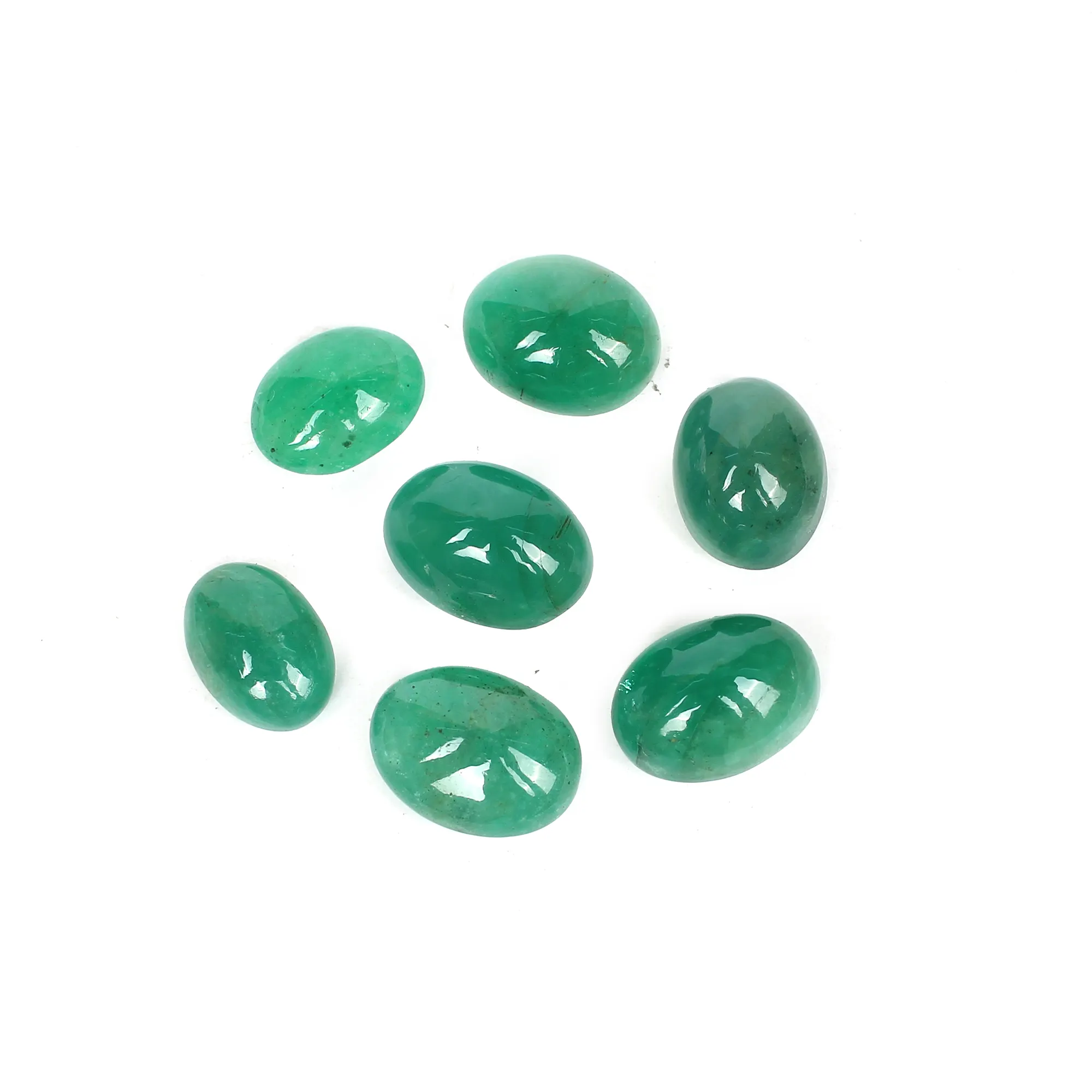 7 piedras preciosas de Esmeralda Natural calibradas, forma ovalada, 12x9mm-14x11mm, 45,60 Cts, piedra pulida hecha a mano de buena calidad