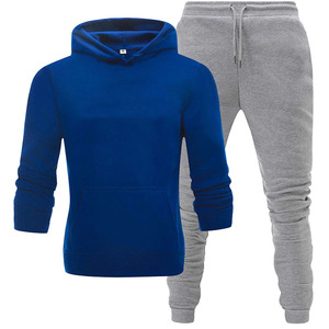 Büyük streç erkekler Slim Fit Hoodies Jogger pantolon iki adet fabrika doğrudan satış erkek eşofman eşofman aktif dipleri