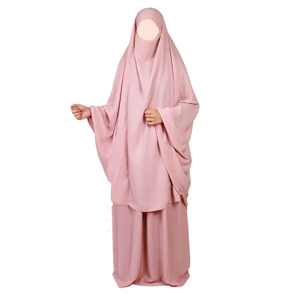 Phụ Nữ Hồi Giáo Màu Trơn Trên Cao Jilbab Đồng Bằng Hijab Abaya