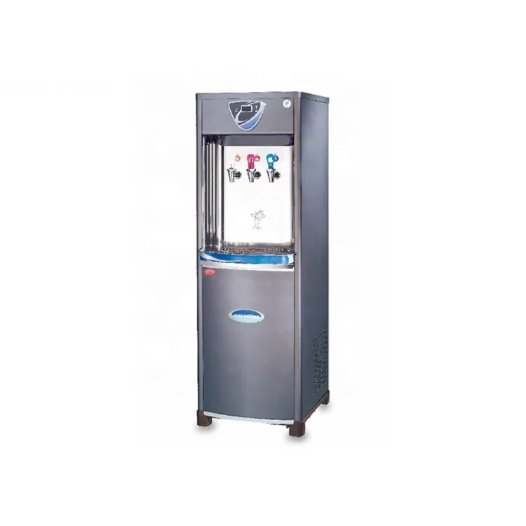 Standing hot and cold dispenser water filtration