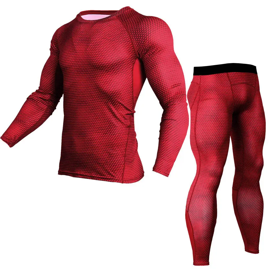 Set Yoga pria terlaris 2023 Set pakaian dalam spandeks setelan Olahraga ikat celup panjang kompresi setelan untuk GYM kebugaran perlindungan UV
