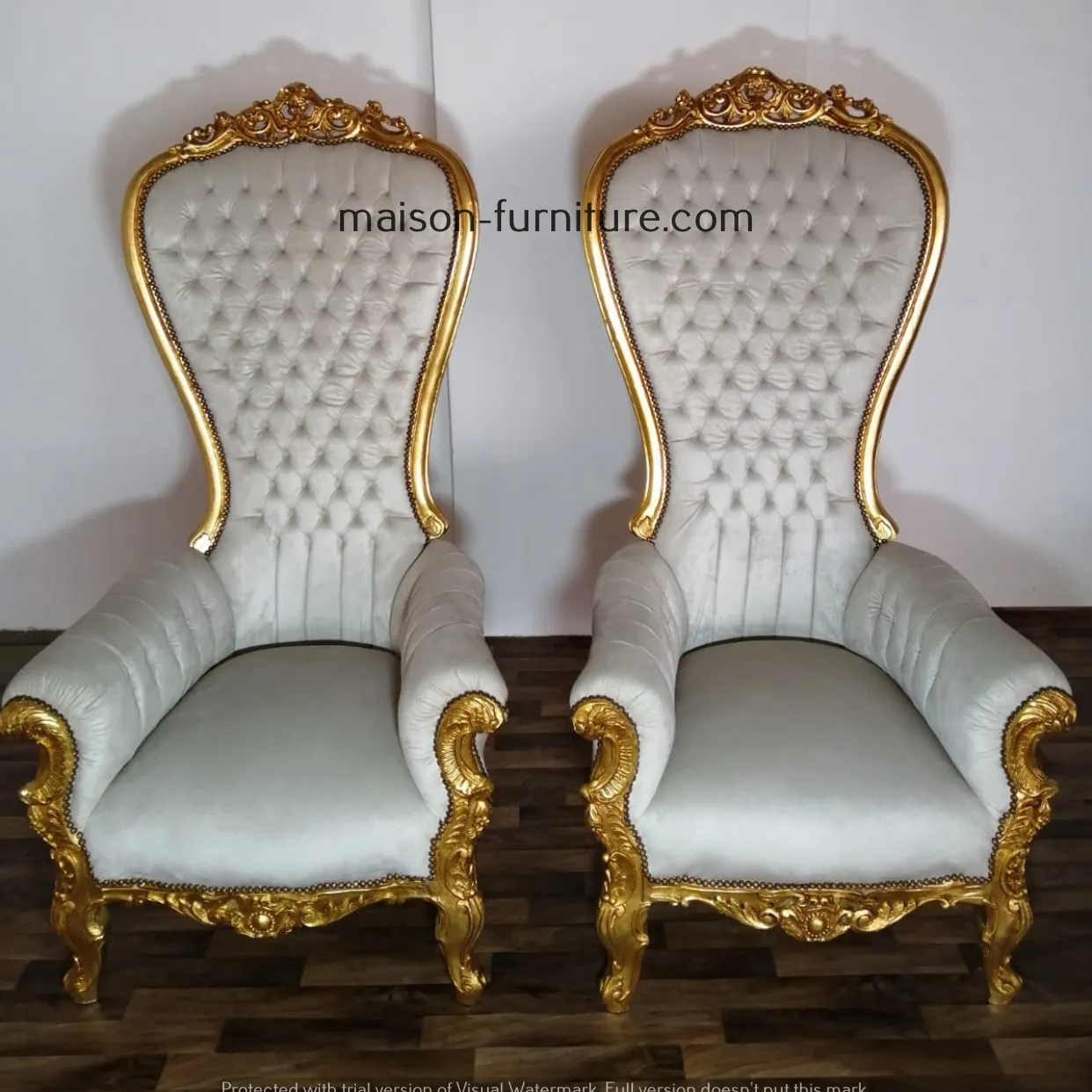 Prodotto di vendita caldo sedia da trono King con schienale alto barocco francese sedie con schienale alto antico sedie con mobili barocchi