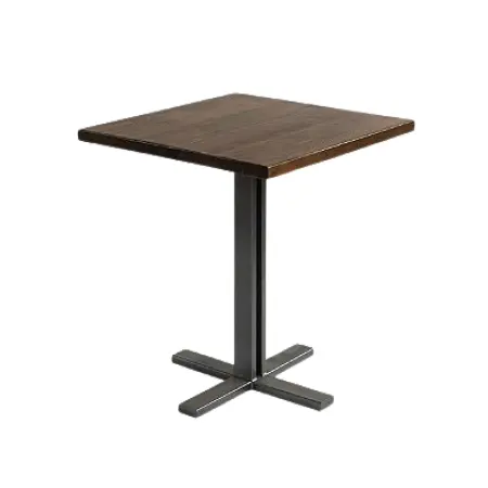 Чудесный дизайн квадратной формы чайный столик из массива дерева с чистой железной основой журнальный столик для гостиной