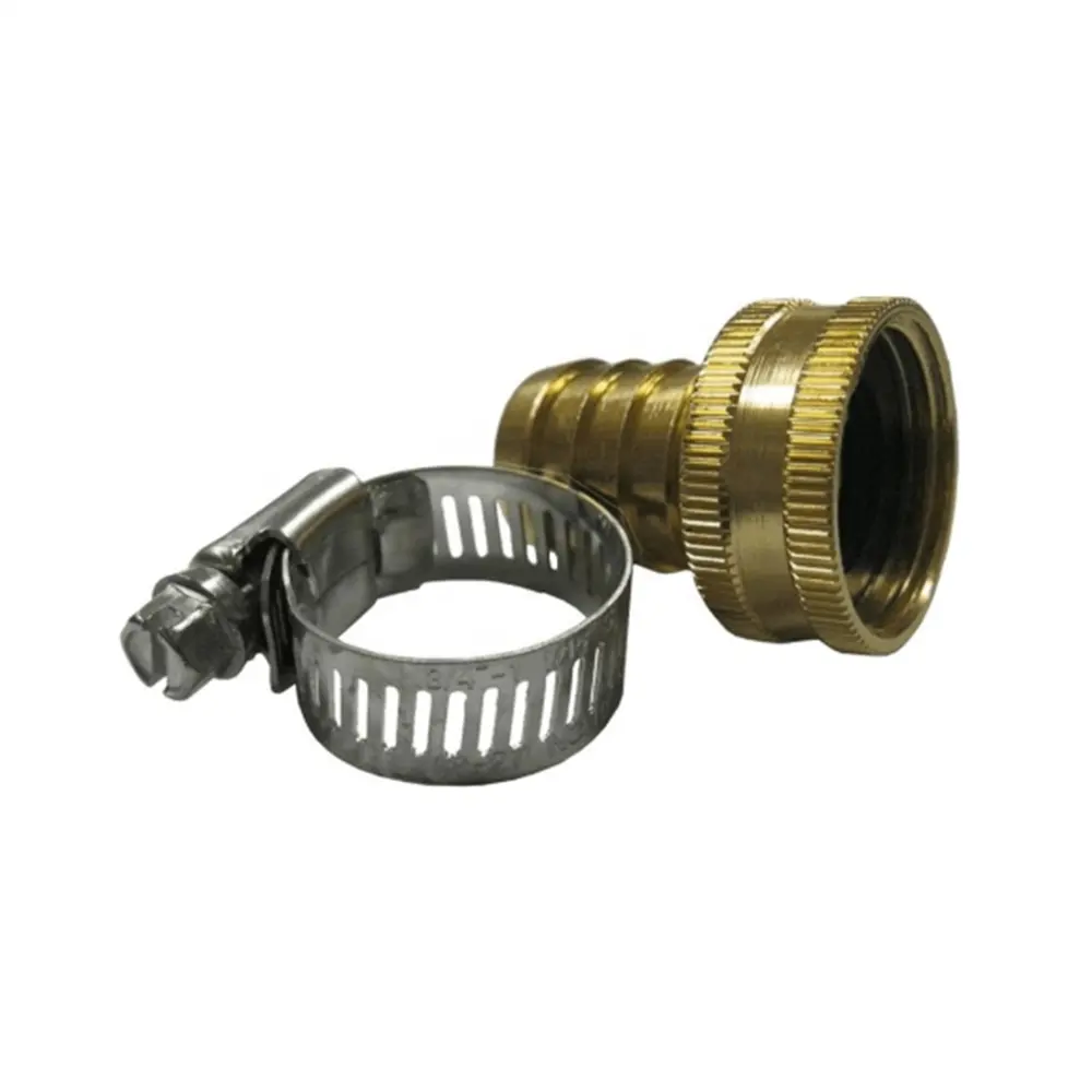 Conector hembra de aluminio con abrazadera, conectores de agua de jardín, Conector de montaje de manguera, adaptador de tubería, accesorios de jardín