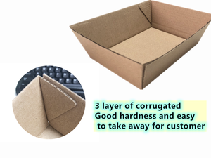 可堆肥的牛皮纸托盘矩形未印刷牛皮纸食品托盘 - Product Image 4