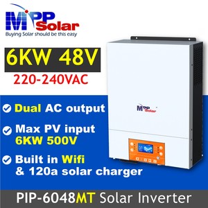 PIP6048MT 6000w 48v 230v MPP Inversor Solar Max PV Entrada 500v 120A MPPT Carregador <span class=keywords><strong>USB</strong></span> Saída AC Dupla Certificação CE