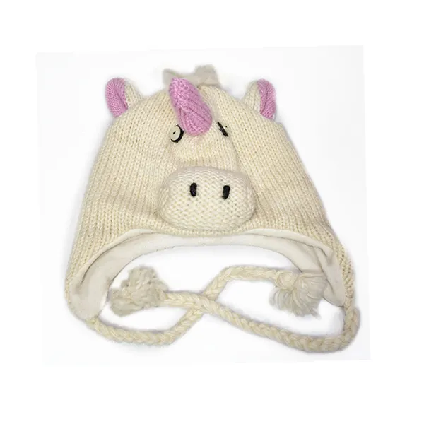 Sombrero de lana con diseño de animales, gorro de lana con diseño de animal unicornio