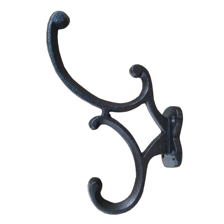 Heavy Duty Wall Mounted Cast Iron Vintage Style Double Coat Hook for Department Stores at the lowest price direct from wholesale