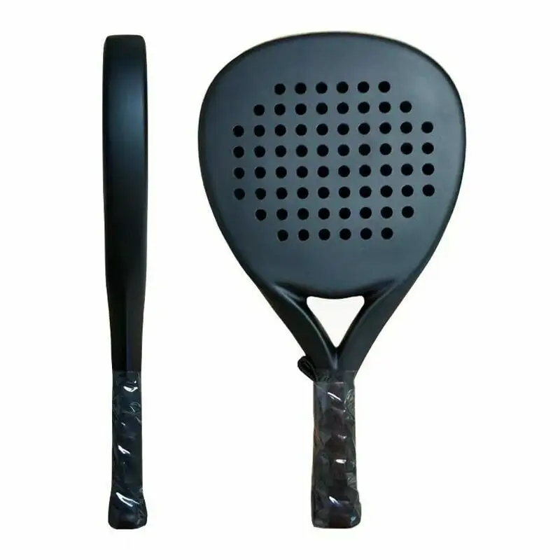 2020 Professional Beach Tennis Racket Plain Black Color EVA High Quality 3K Carbon Fiber Customized Paddle Rackets