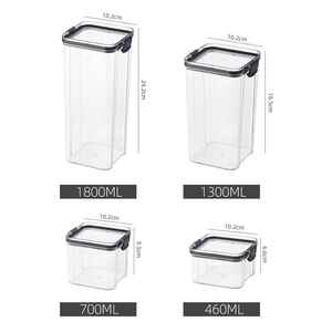 430毫升可堆叠的厨房罐设置透明的食品存储罐容器，带有密封盖的糖果，饼干，大米，糖，面粉 - Product Image 6
