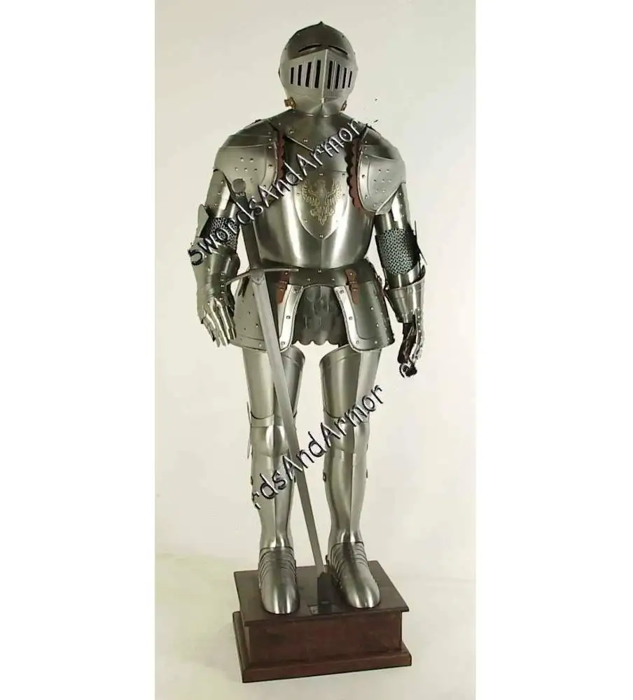 Traje de armadura del caballero Medieval, armadura de combate templario, soporte de cuerpo completo