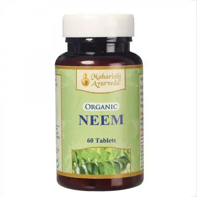 Maharishi Ayurveda Organic Neem Tablets (60tab) - herbal tablet for skin and - ayurvedic tablet for skin and