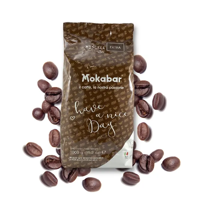 MOKABAR grains de café torréfiés italiens de haute qualité, brun Extra robuste pour les hôtels