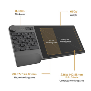Huion KD200带数字素描垫键盘拨盘控制器无线艺术绘图数字笔图形平板电脑