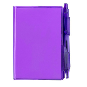 Прозрачный маленький пластиковый блокнот с шариковой ручкой - Product Image 3