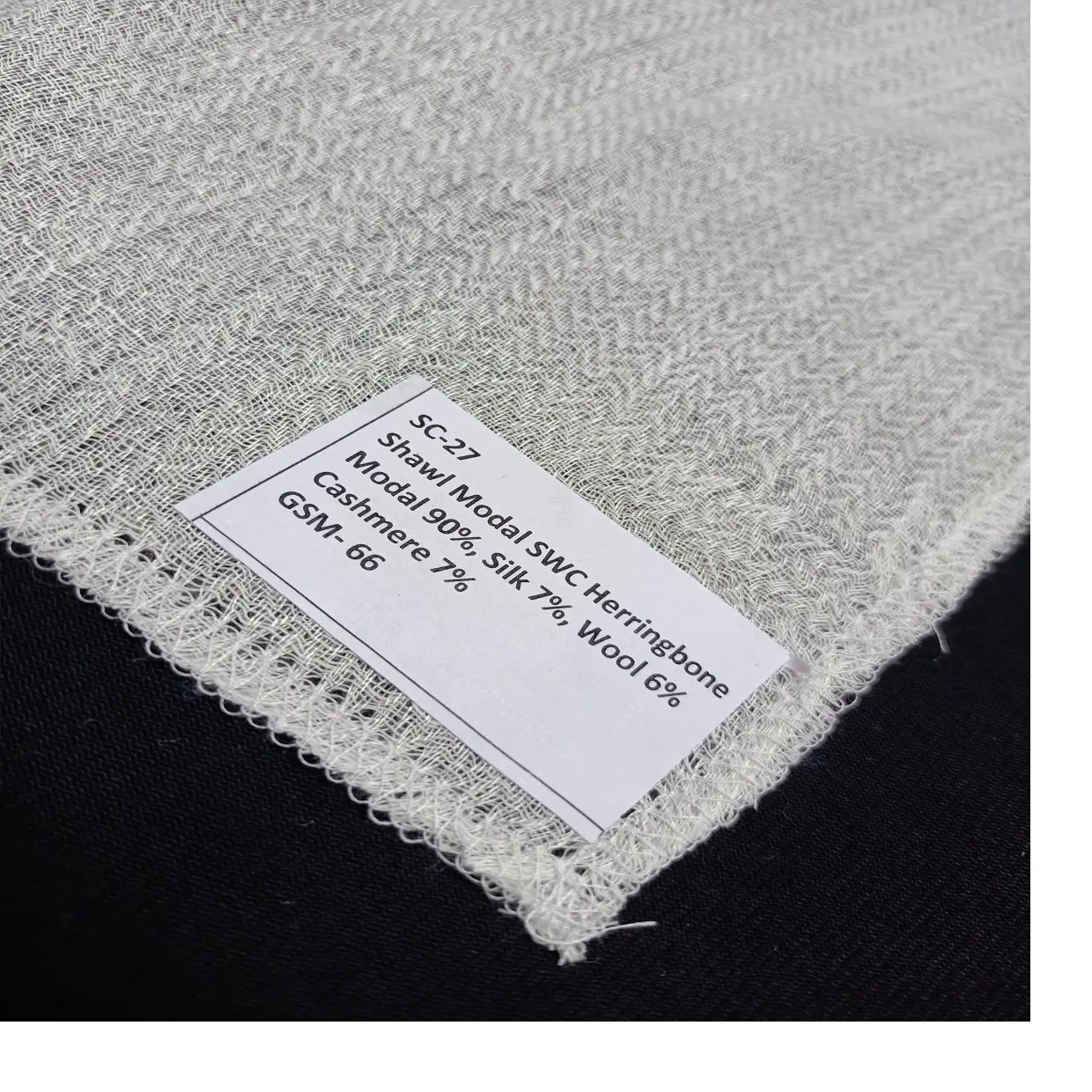 Telas blancas hechas con una mezcla de modal, Cachemira, seda y lana, adecuada para hacer bufandas y chales, se pueden teñir a medida