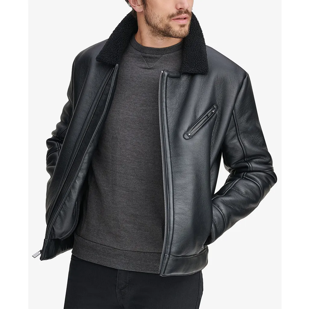 New High Quality Men's Sheep Leather Jacket Biker new Fashion Jacket/top quality cheap leather jacket