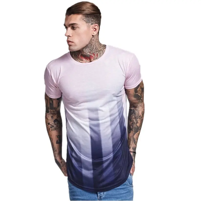 Hombres Moda Camisetas Sublimación Poliéster Secado rápido Promocional Deporte Camiseta Hombres Camiseta de algodón al por mayor