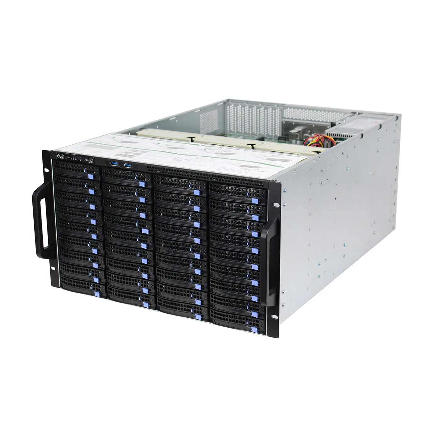 Produsen Cina 6U 48-Bay 19 Inch Standar Server Case dengan Papan Utama dan Pasokan Listrik Server