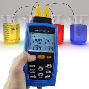 Dijital termokupl termometre Datalogger K /J/ T / E/ R / S/ N tipi 4 kanallı 16,800 veri kaydı T1/T2, T3/T4 giriş terminali - Product Image 3
