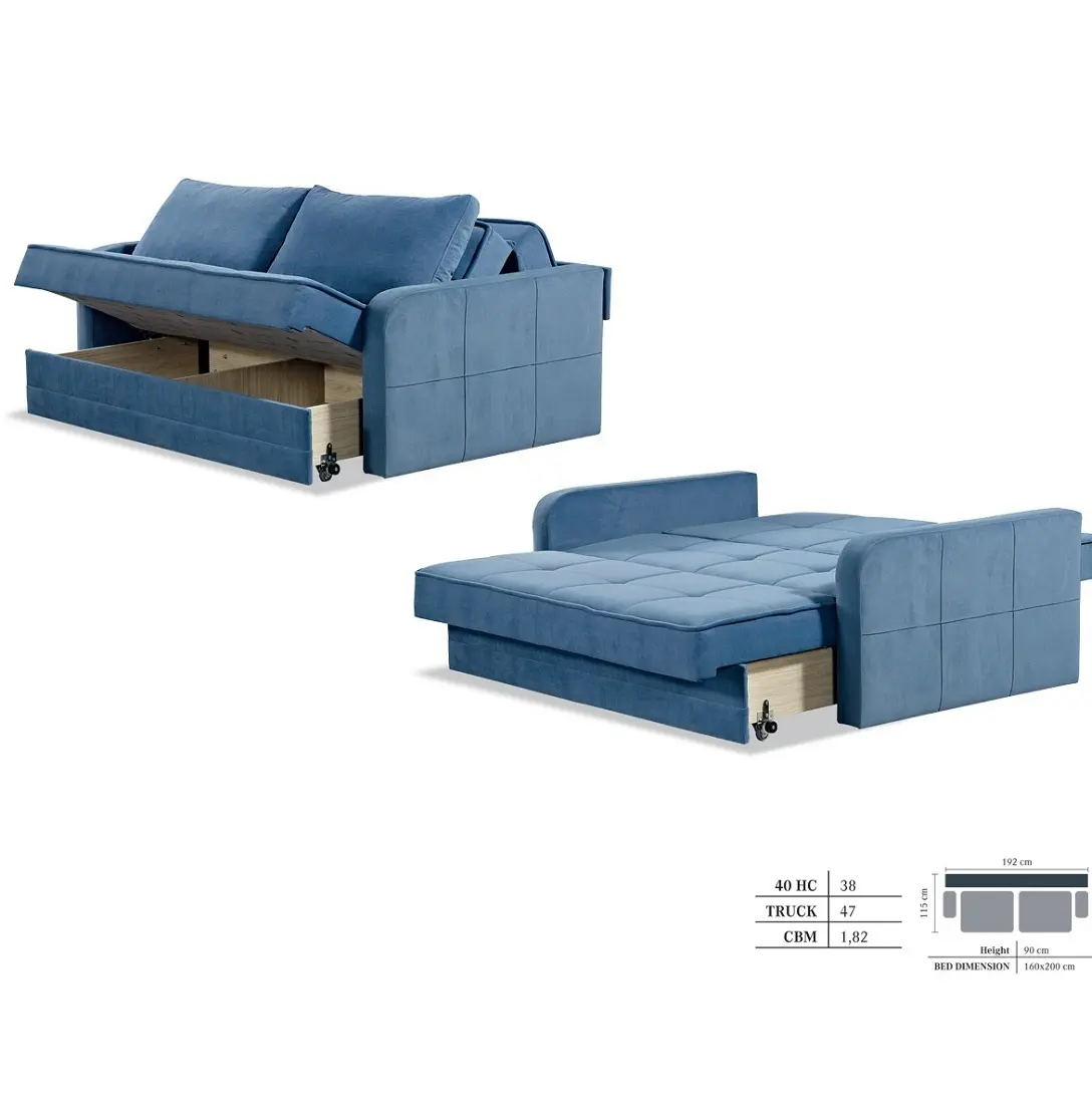 Canapé-lit Rangement sur canapé-lit Meubles turcs modernes avec personnalisation Plus grand producteur d'usine de Turquie OEM