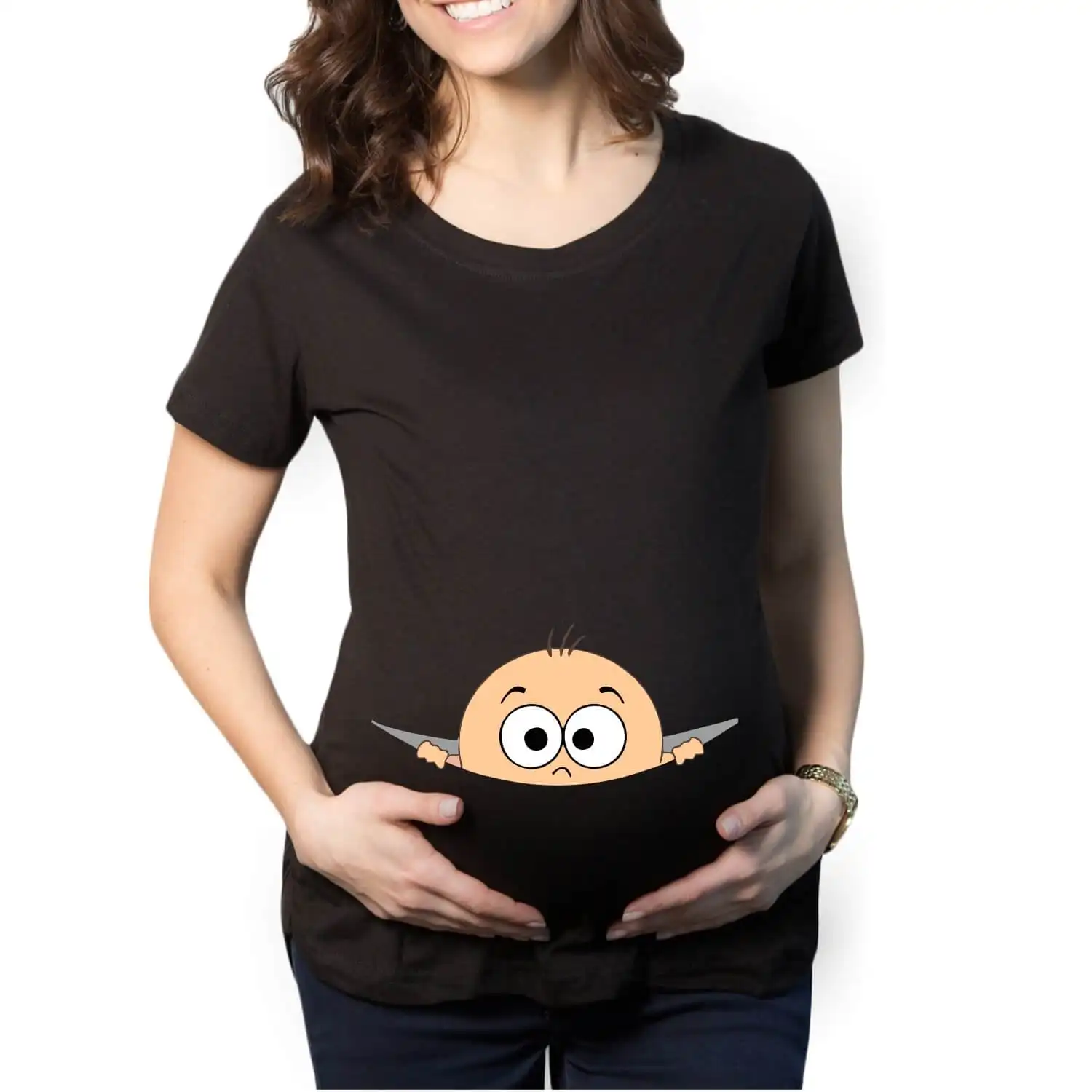 Maternity t shirts - Plain Black Color High Quality For Women