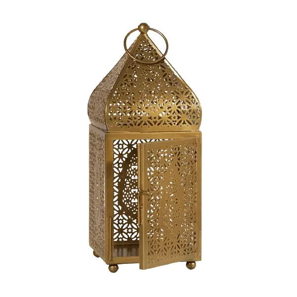 Marocchino Lanterna con Vetro per Supporto di Candela Tealight per Tavolo Casa Indoor Outdoor Piano Giardino Decorazione di Cerimonia Nuziale