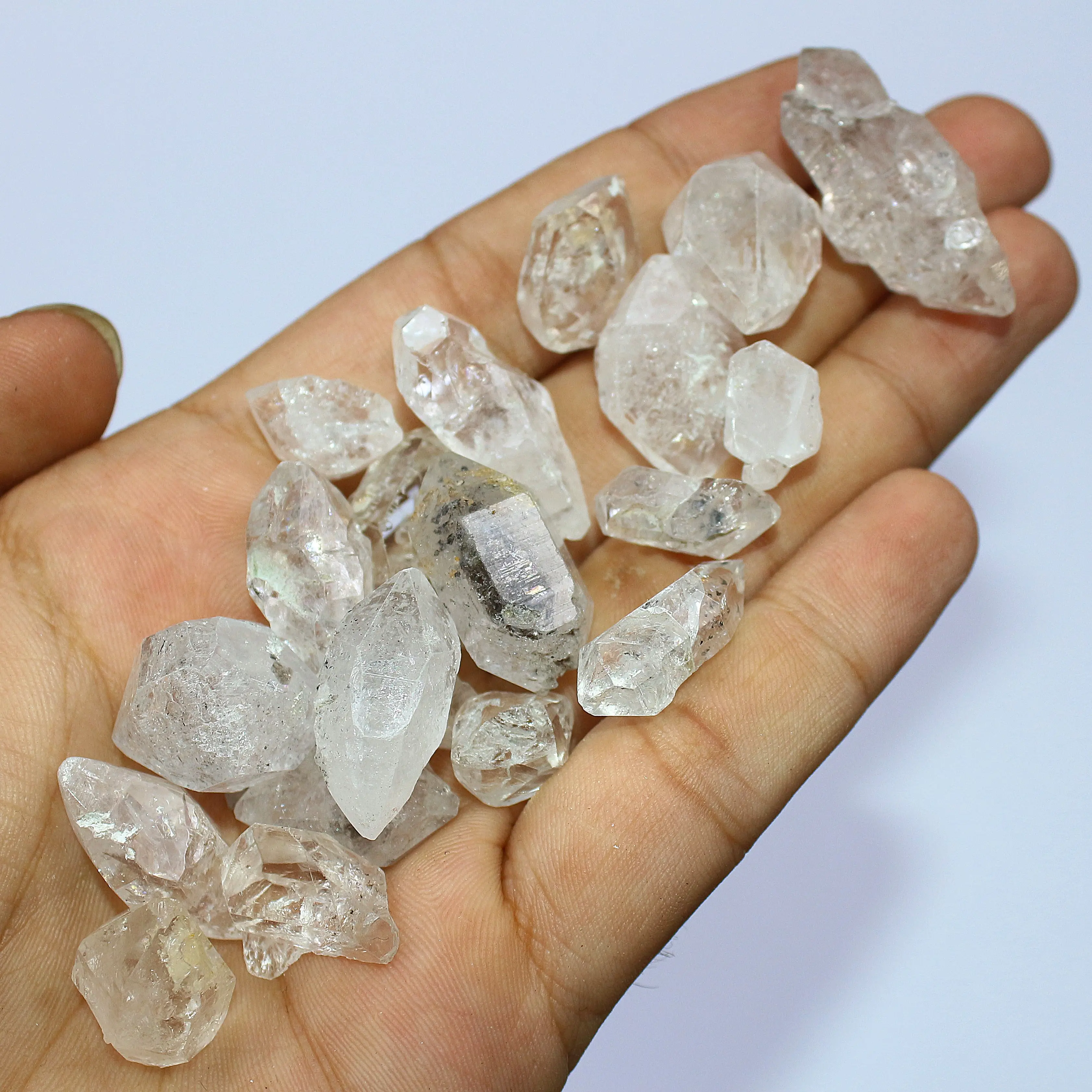 Forma desigual Natural Herkimer Quartz Gemstone Duplo Terminated Não tratada Áspero Fazendo Jóias De Pedra Em Alta Demanda