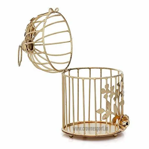 Jaula de pájaro de Metal para decoración de fiesta, jaula decorativa de pájaro de diseño atractivo para recuerdo de boda, venta al por mayor