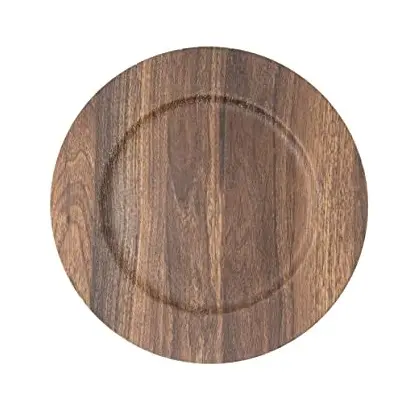 Placa de cargador de forma redonda de diseño hecho a mano de madera personalizada Placas de cargador de madera maciza disponibles a un precio razonable