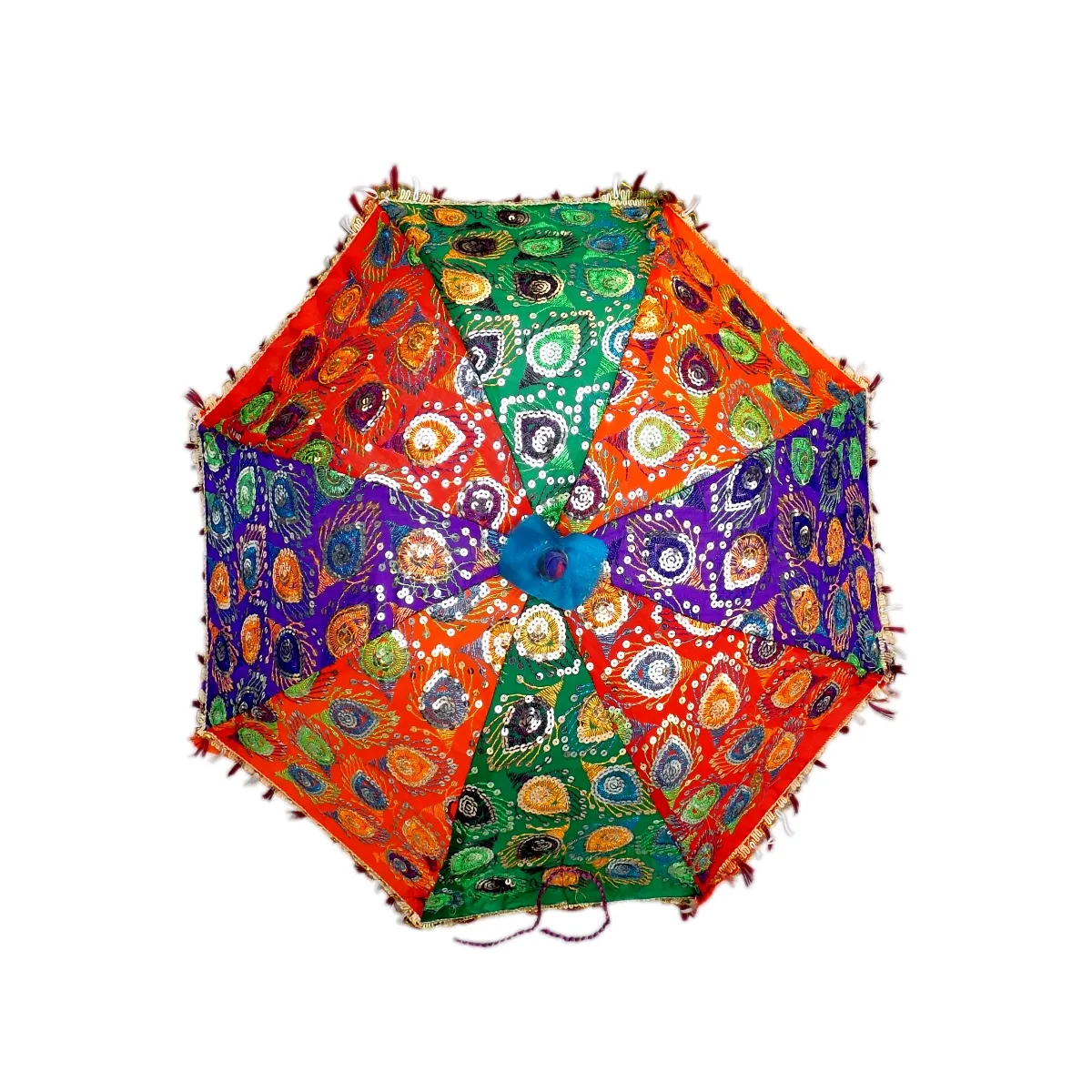 Größte Vielfalt Großhandel indischen Rajasthani ethnischen handgemachten Stickerei Regenschirm für Hochzeit oder Dekor Regenschirm