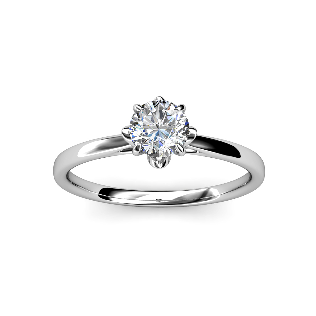 Brass with 18K white Gold Plated Wedding Diamond Ring
