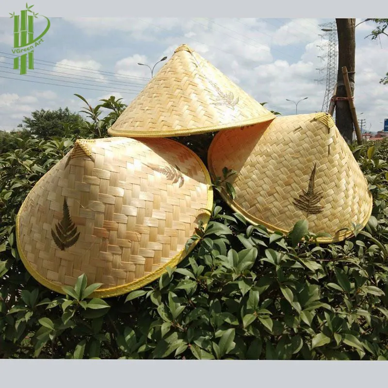 Sombrero de paja cónico para agricultura, parasol de bambú para granja, hecho de Vietnam, venta al por mayor