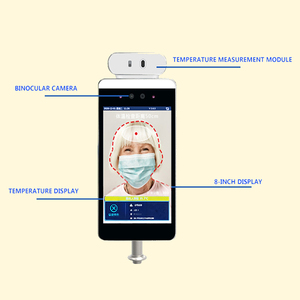 Terminal de reconocimiento facial de 8 pulgadas con control de acceso WiFi gratuito Tarjeta incorporada Lector de código QR Medición de la temperatura corporal - Product Image 3