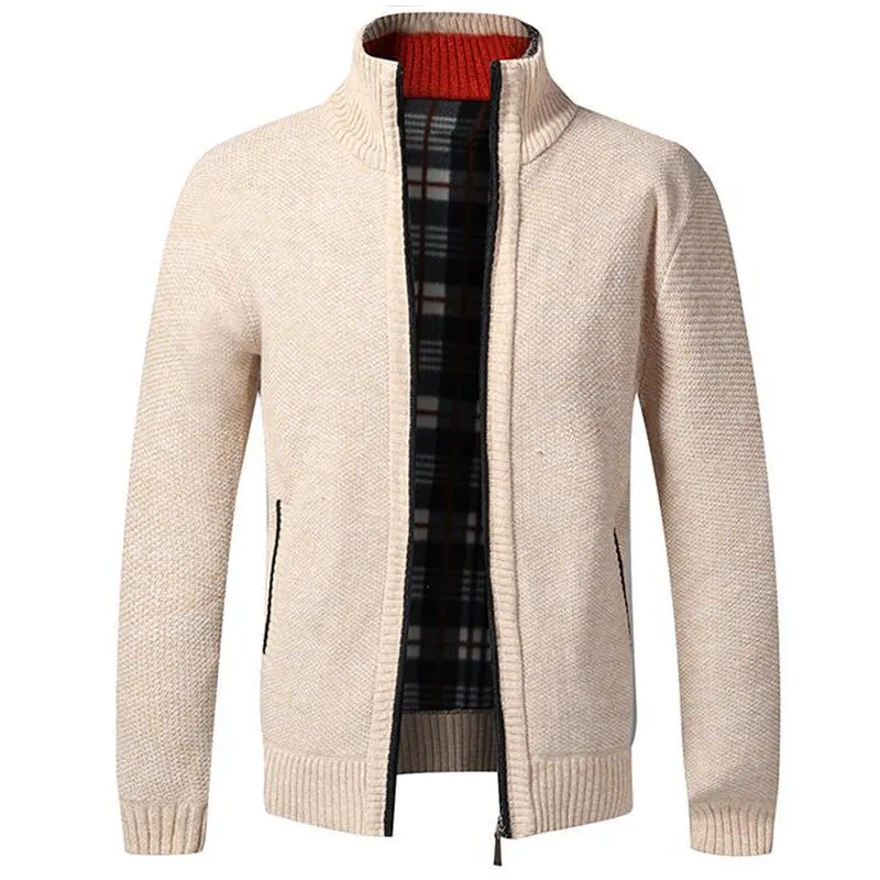 Zipup Custom Mannen Dikke Trui Voor Herfst En Winter Warm Zip Vest Mannen Trui