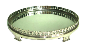金属托盘，带侧手柄餐具托盘矩形镀银整理 - Product Image 5