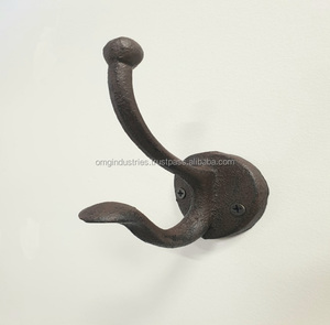 <strong>OMG</strong> Industries Cast Iron Double Hat Coat Hook Rustic Iron Clevis Slip Hangers-Wholesale Product