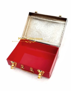 ดีไซน์ใหม่กล่องโลหะ Trunk Box แฮนด์เมดขายส่งกล่องเก็บของสไตล์ลำต้นตกแต่งด้วยการจัดเก็บล็อคชุบทอง