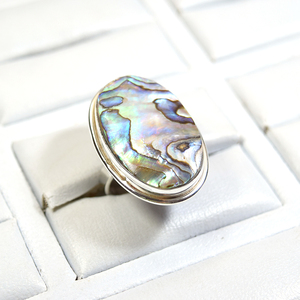Top Quality 925 Silver Abalone <span class=keywords><strong>Shell</strong></span> Ring For Women