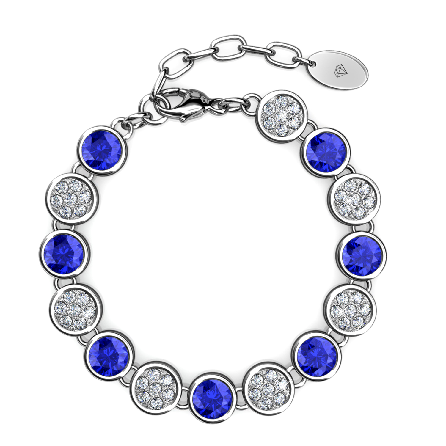 Pulsera Delicada para Mujer Chapada en Oro Blanco de 18k de Septiembre