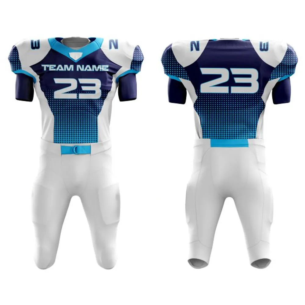 Großhandel Einzigartige Qualität Kunden spezifische American Football Uniform / Team 100% Polyester American Football Uniform