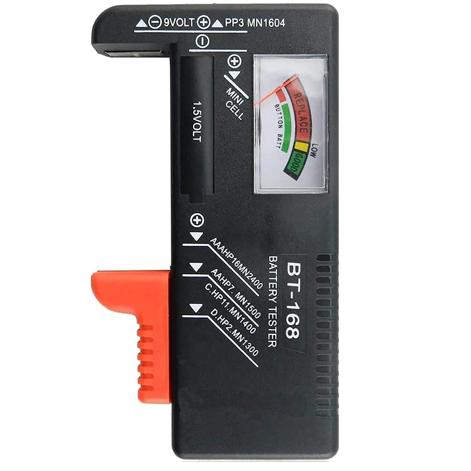 Verificador universal de bateria, testador de bateria para baterias domésticas aaa aa c d 9v 1.5v