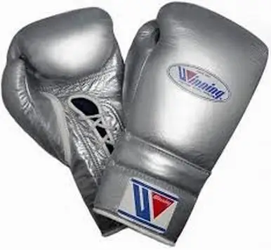 Перчатки боксерские профессиональные на заказ, серебристые и 100% воловьей кожи