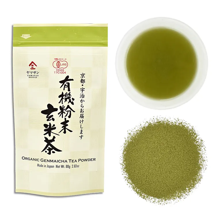 Organic Genmaicha Powder (Green tea with roasted brown rice) Japanese tea 80g