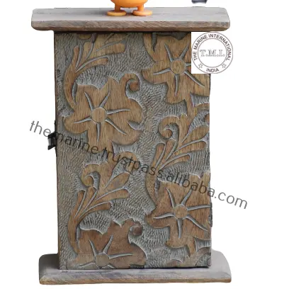 Portachiavi da appendere in legno Burn Grey Wash un pezzo di legno portachiavi da appendere A parete in stile artistico personalizzato popolare