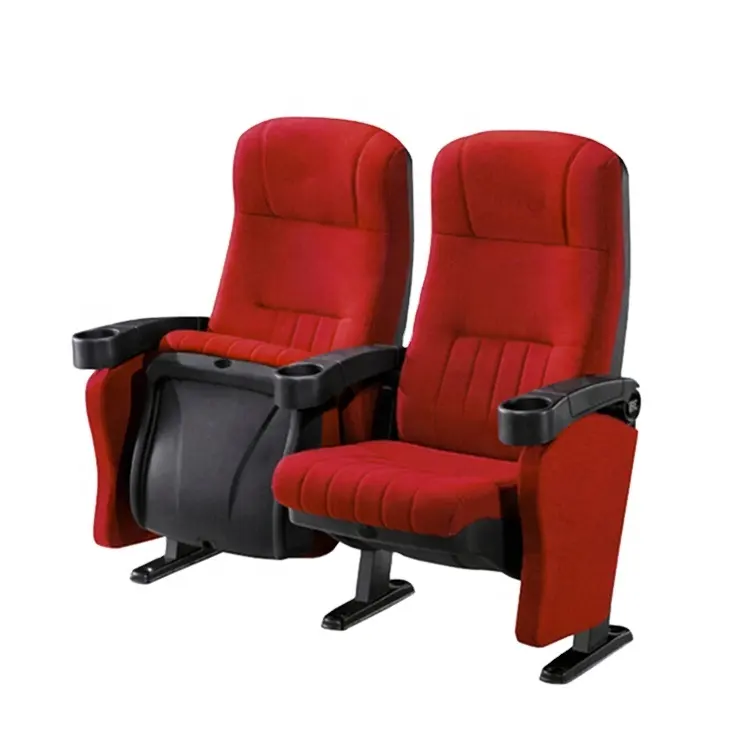 Chaise de cinéma d'accoudoir en plastique, chaise de cinéma à double poussée, chaise de cinéma en plastique commerciale 3d à la vente de cinéma